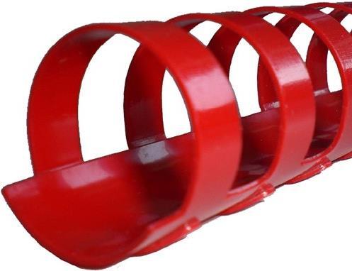 Produktbild Peach Plastikbinderücken, 6 mm, 21 Ringe, US-Teilung rot