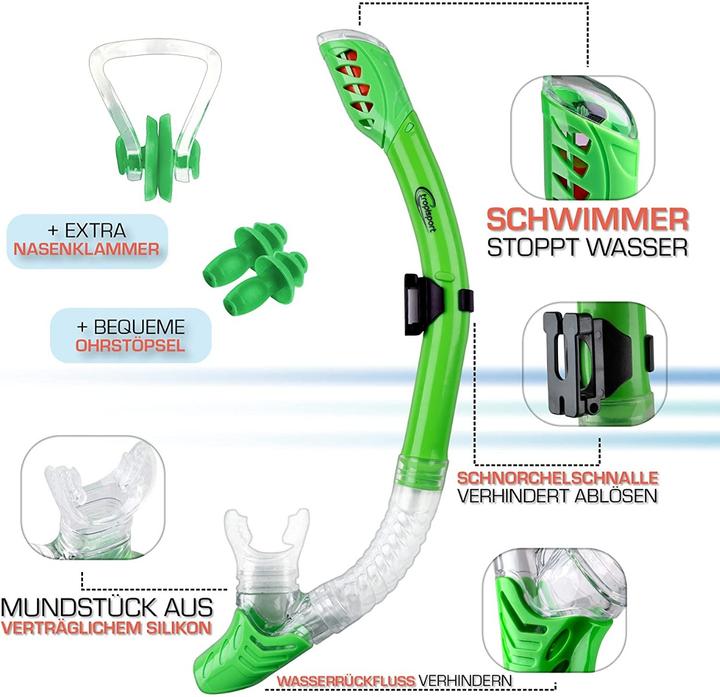 Produktbild Tropisport Premium Schnorchelset mit Schnorchel und Taucherbrille – Inkl. bruchfreier Anti Fog Tau