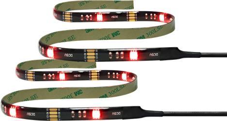 Actual product image Deltaco LED juosta GAMING RGB, 2x50cm,12 (Multicoloured, 200 cm, Indoor)