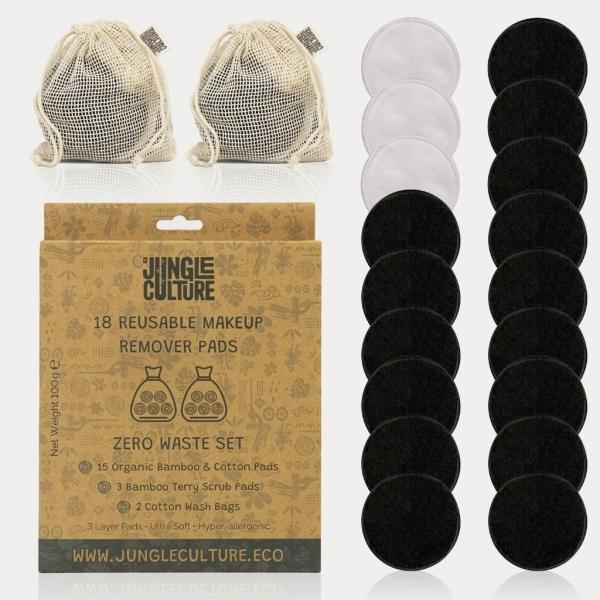 Produktbild Jungle Culture wiederverwendbare Make-up-Entferner-Pads mit 18 Pads (Make up set)
