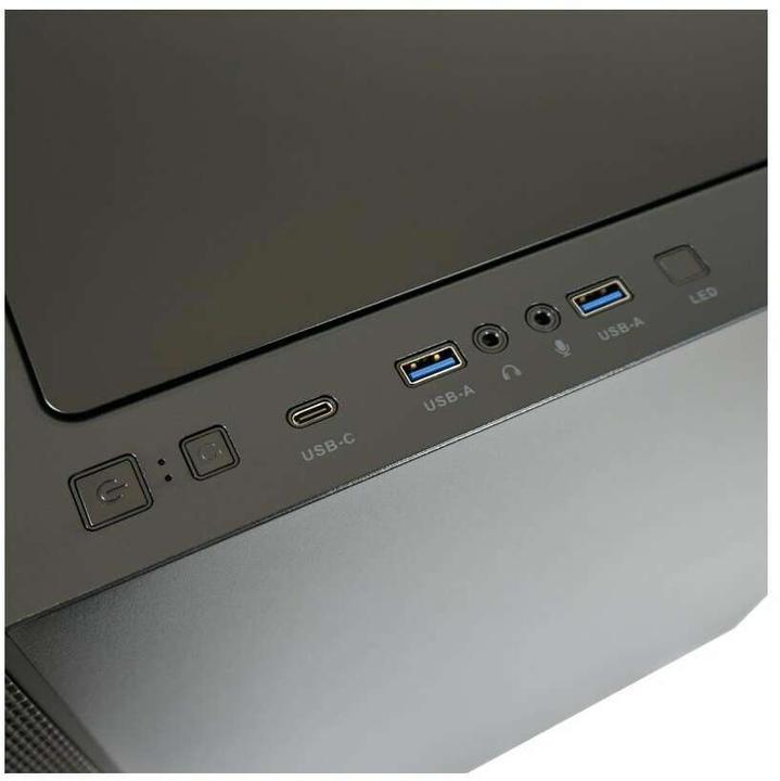 Actual product image LC-Power Housing MidiTower 715B black USB3.2/Audio,without power supply,SEAMLESS X (mATX, Mini-ITX, ATX)