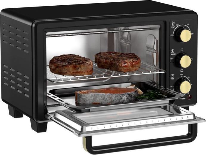 Produktbild Swisshandel24 Minibackofen 16 L 1400W Mini Backofen 100-230℃ 60 Min. Timer Schwarz