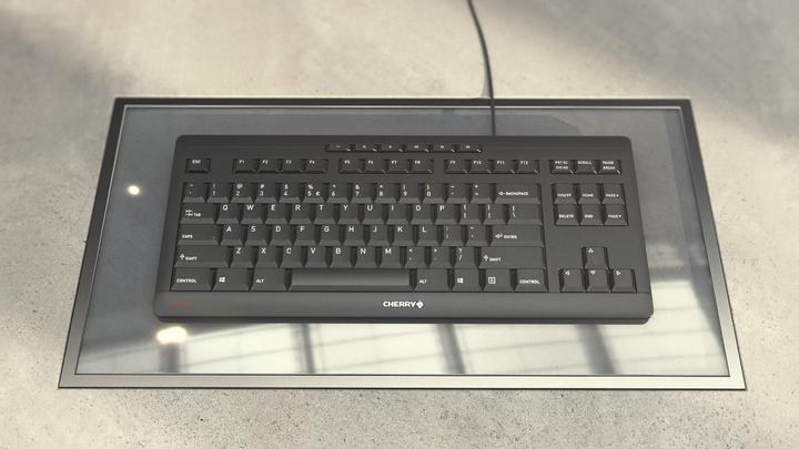 Produktbild CHERRY TAS STREAM KEYBOARD TKL Corded DE-Layout grau (DE, Kabelgebunden)