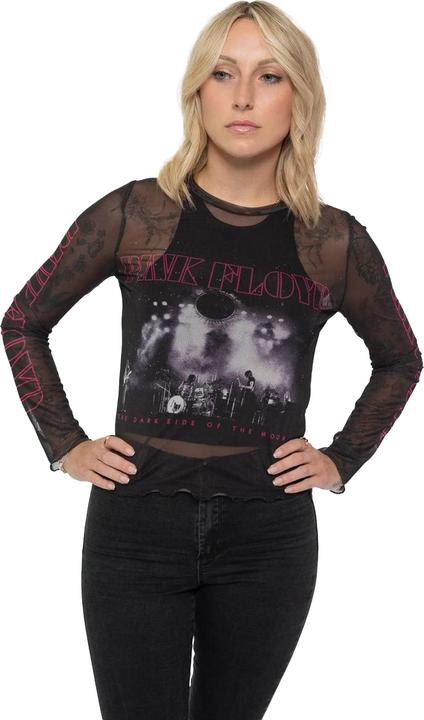 Actual product image Pink Floyd Womens/Ladies Live Band Mesh Long-Sleeved Crop Top (L)