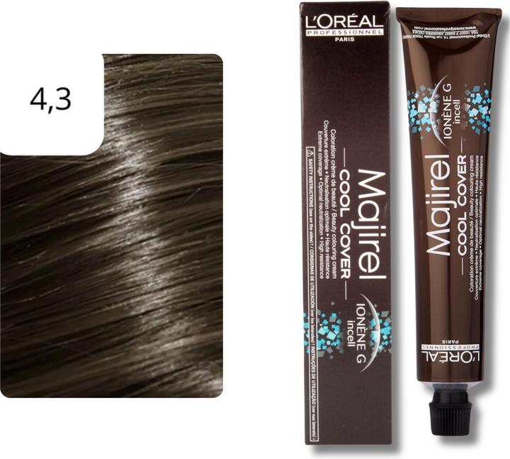 Image du produit L'Oréal Professionnel Majirel Cool Cover (4,3 brun moyen beige doré,or,beige,marron)