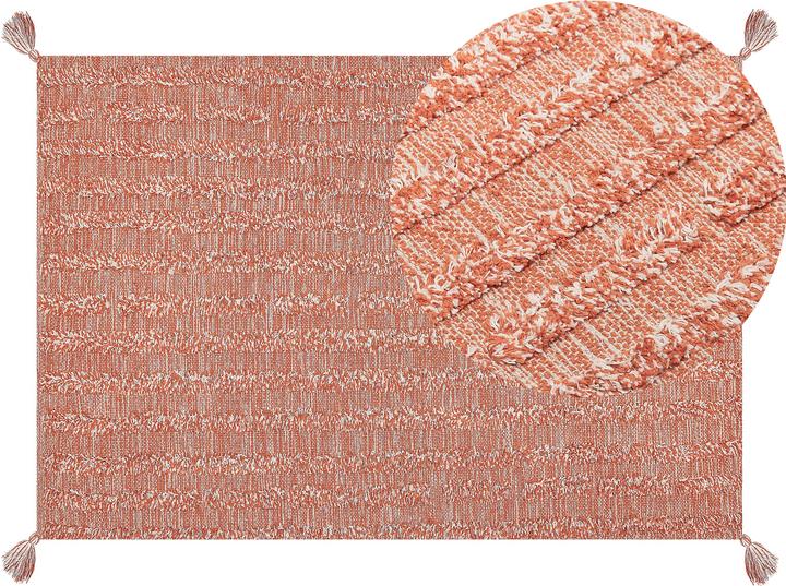 Actual product image Beliani Carpet cotton orange 160 x 230 cm short pile MUGLA (160 x 230 cm)
