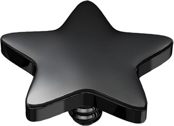 Actual product image Star Piercing Dermal anchor star black with titanium coating (Surgical steel 316L, without brass)