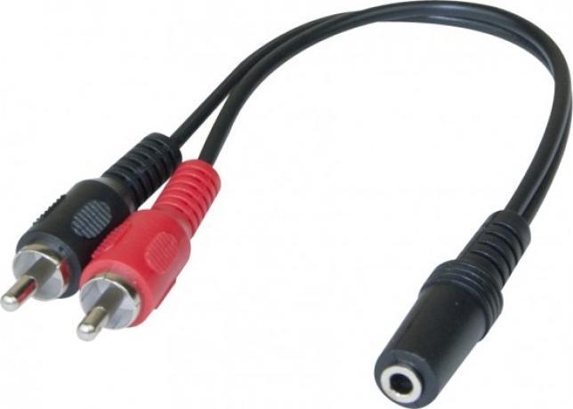 Image du produit Générique Adaptateur audio 3,5 mm femelle vers 2 x RCA mâle