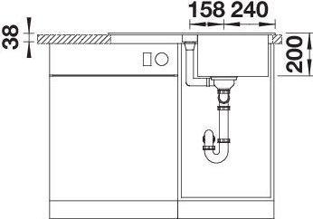 Actual product image Blanco ADIRA 45 S | SILGRANIT white | installation type: installation from above | reversible | with (Fitted sink, 78 cm, 50 cm)