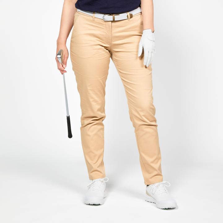 Inesis Women's Golf Chino Cotton Trousers - MW500 Beige (31)