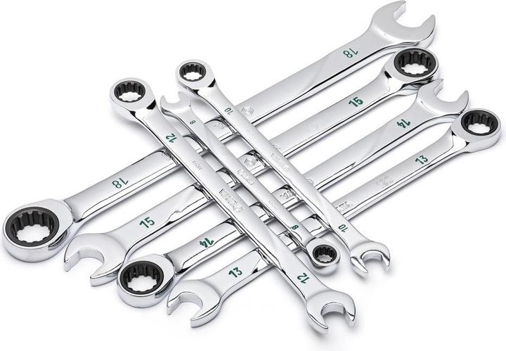 Produktbild SATA Ratschen-Ringmaulschlüssel-Satz 120XP, 7-teilig, 8-18 mm (8 mm, 9 mm, 11 mm, 12 mm, 14 mm, 16 mm, 18 mm, 13 mm, 15 mm, 17 mm, 10  mm)