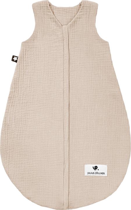 Julius Zöllner Baby-Sommerschlafsack Musselin Sand Gr. 90 (90 cm, 0.5 TOG)