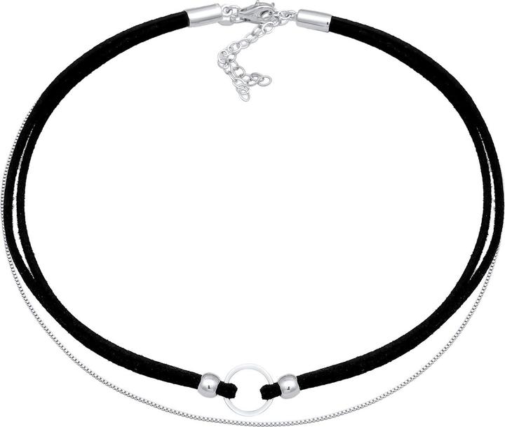 Produktbild Elli Choker (925er Sterling Silber, Kunstleder, No Stein, 32 cm)