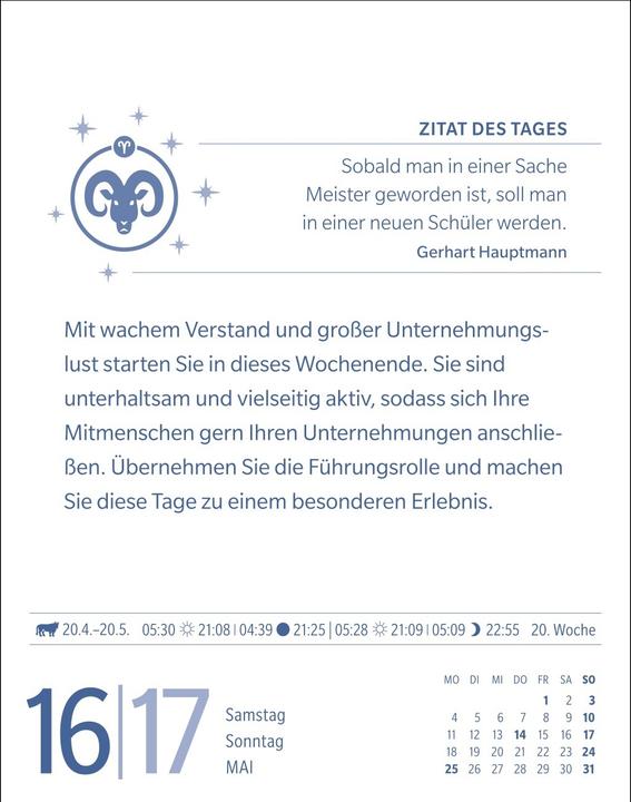 Produktbild Harenberg Widder Sternzeichenkalender 2026 - Tagesabreisskalender - Ihr Horoskop für jeden Tag (Harter Einband, Deutsch)