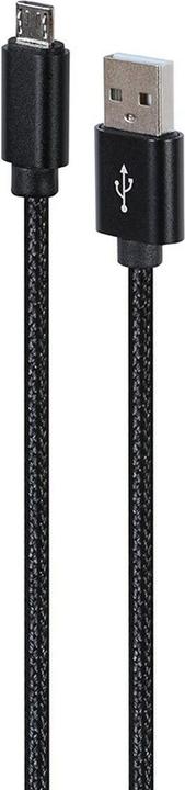Actual product image Gembird Cotton braided Micro-USB cable with metal connectors, 1.8 m, black (1.80 m, USB 2.0)