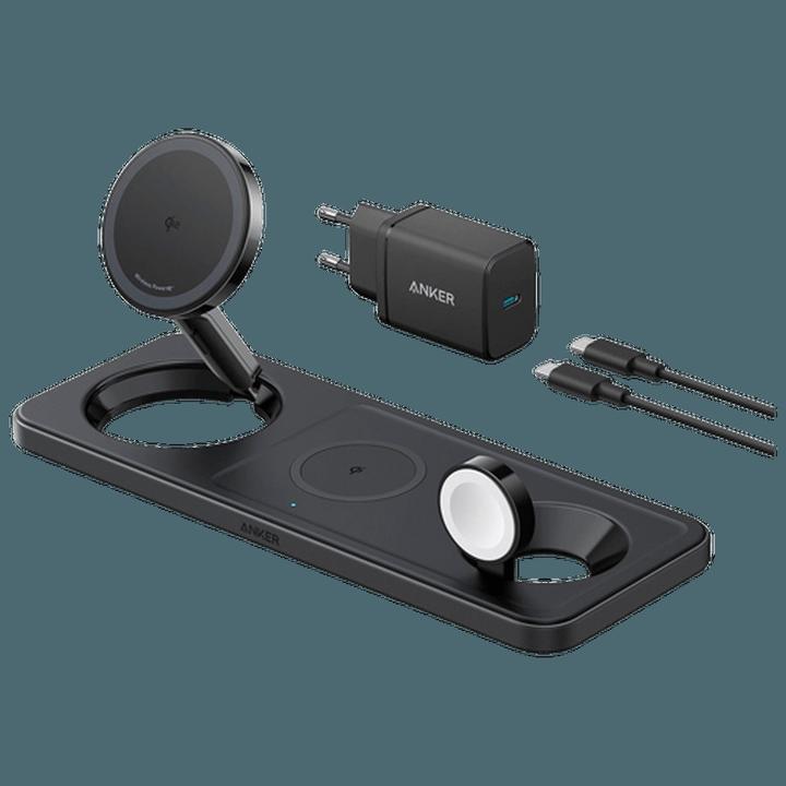 Actual product image Anker Stacja magnetyczna pozioma MagGo 15W 3-in-1 Czarna (25 W)