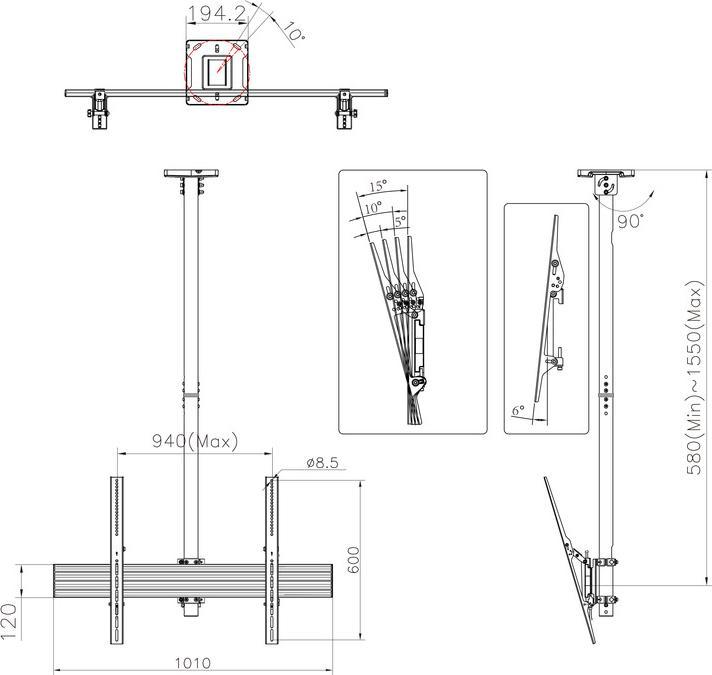 Produktbild Multibrackets M Ceiling Mount Pro MBC1UHD