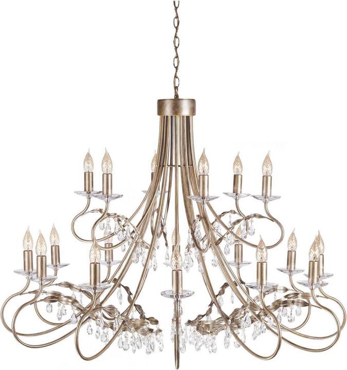 Elstead Lighting Christina Kronleuchter E14 18-fach Silber, Gold, Made in UK (115 cm)