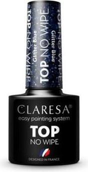 Immagine prodotto Claresa Top No Wipe Glitter Blu per smalto UV 5ml (5 ml)