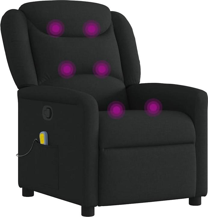 Immagine prodotto VidaXL Poltrona massaggiante in tessuto nero Poltrona massaggiante TV