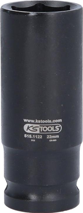 Produktbild KS Tools 1/2" Kraft-Stecknuss lang (22 mm)