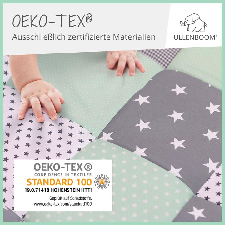 Image du produit Ullenboom Couverture d'éveil menthe/gris 140 x 140 cm
