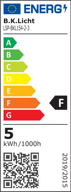 Energie-Label B.K.Licht RGBW-LED Einbauleuchten, 5er-Set, weiss,5xLED 4,8W (450 lm)
