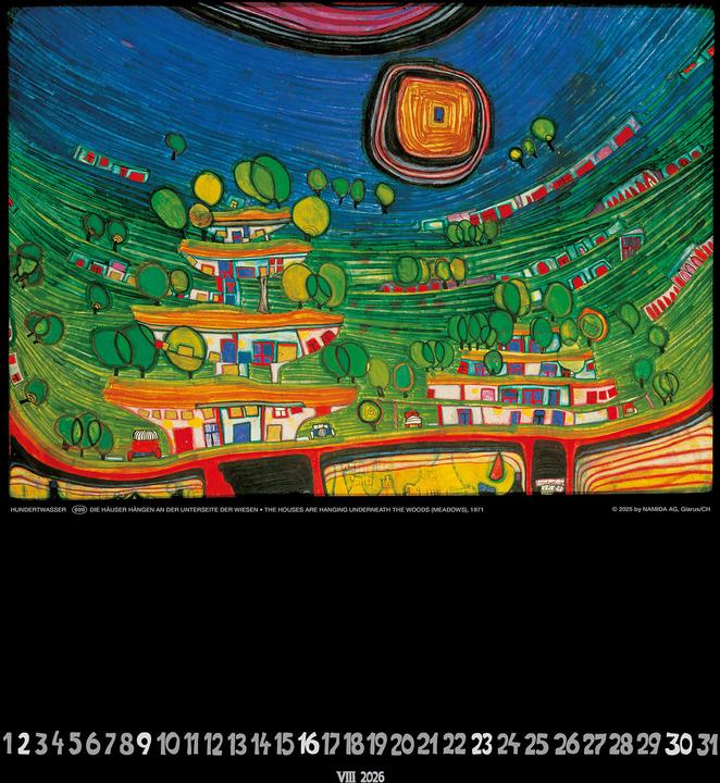 Produktbild Hundertwasser Art Calendar 2026 (44 x 34 cm, Harter Einband, Deutsch)