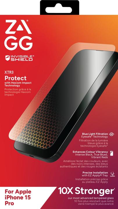 Image du produit Zagg Invisibleshield Glass Xtr3 Am E (1 pièce(s), Apple iPhone 15 Pro)