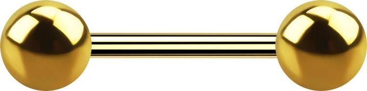 Produktbild Star Piercing Barbell vergoldet mit zwei Kugeln (ohne Messing, Titan G23)