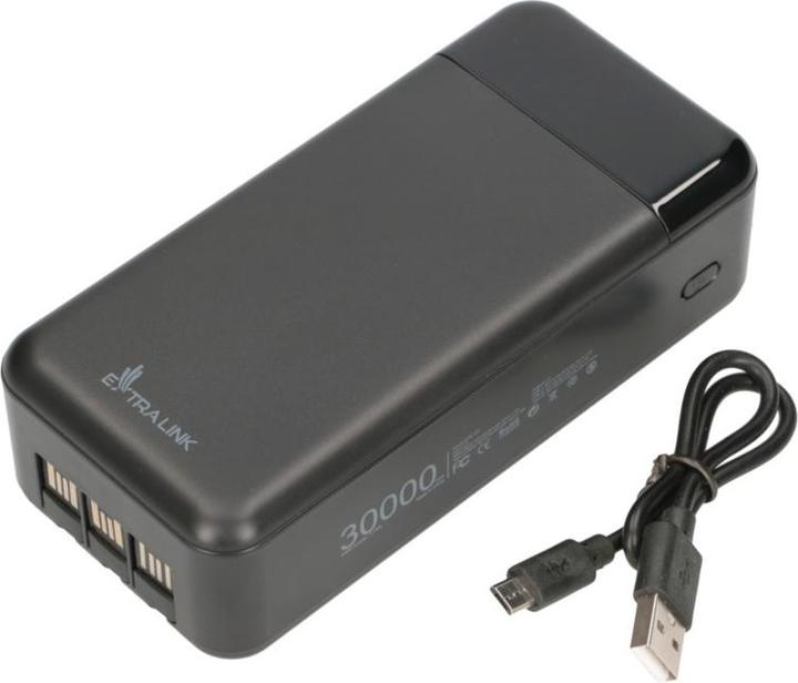 Produktbild Extralink EX.19522 power bank Lithium Polymer (LiPo) Black (30000 mAh, 22.50 W, 111 Wh)