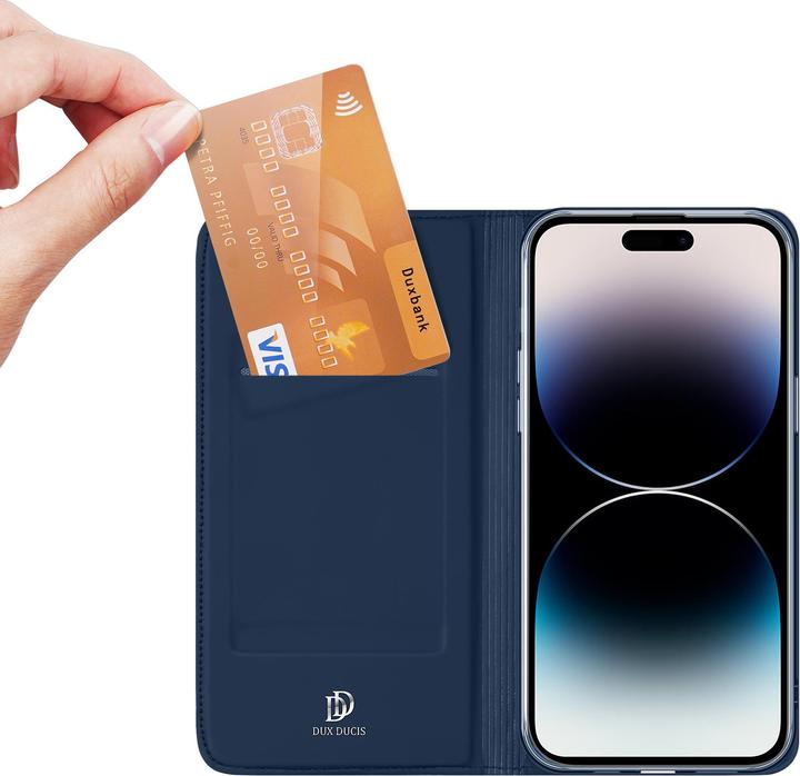 Productafbeelding Dux Ducis Skin Pro Portemonnee Hoesje voor iPhone 15 Pro - Blauw (Apple iPhone 15 Pro)