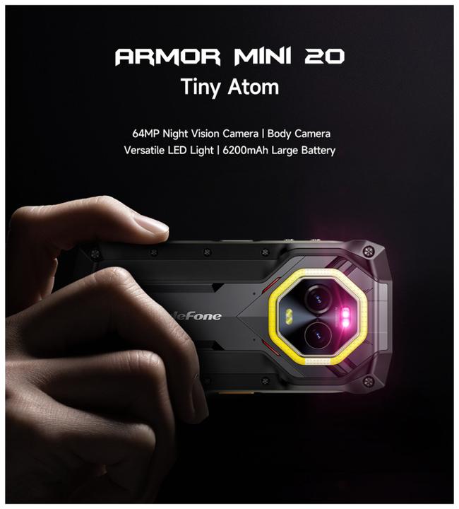 Produktbild Ulefone Armor Mini 20 (256 GB, Schwarz, 4.70", Dual SIM, 50 Mpx, 4G)