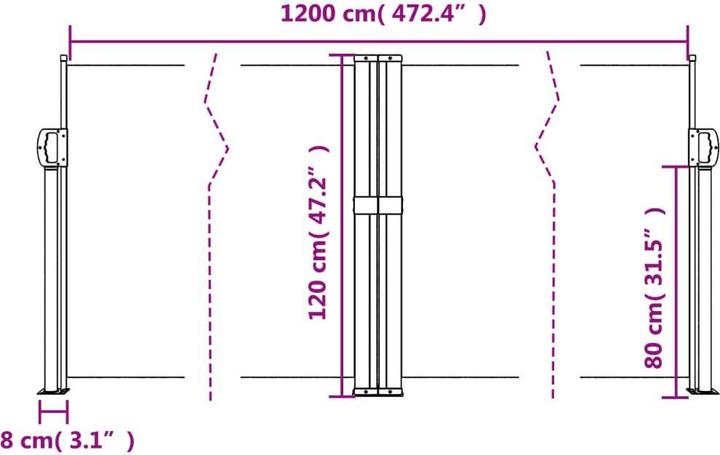 Produktbild VidaXL Seitenmarkise Ausziehbar (12 m)