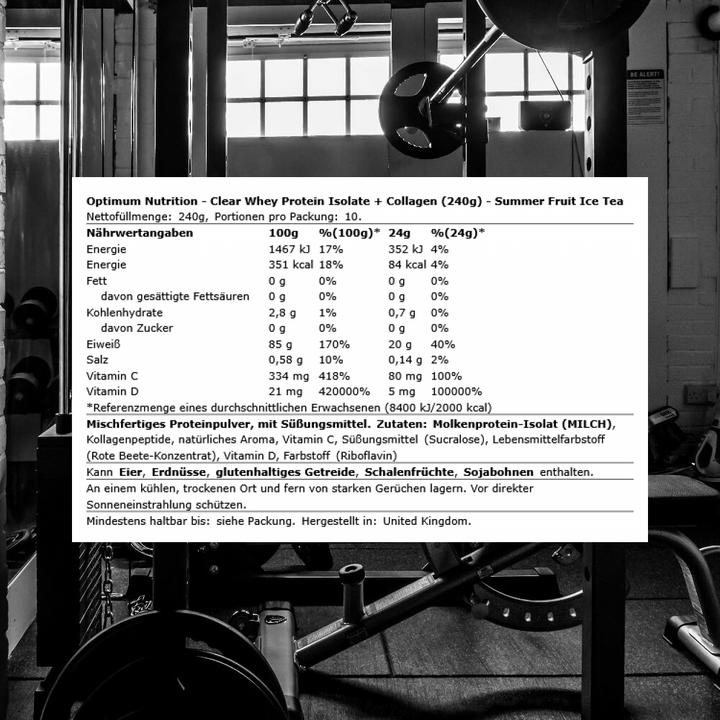 Actual product image Optimum Nutrition Clear Whey Protein Isolate + Collagen (1 pcs., 240 g)