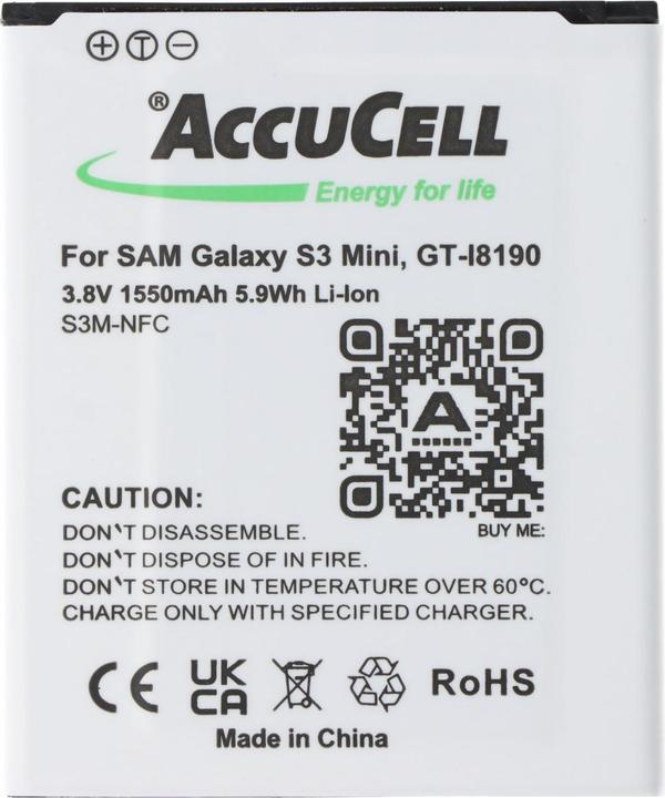 Image du produit Samsung Batterie portable Galaxy S III Mini, GT-I8190, EB-L1M7FLU avec NFC