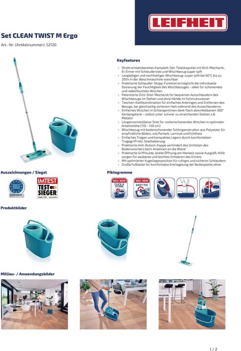 Produktbild Leifheit Set CLEAN TWIST M Ergo (1 Stk.)