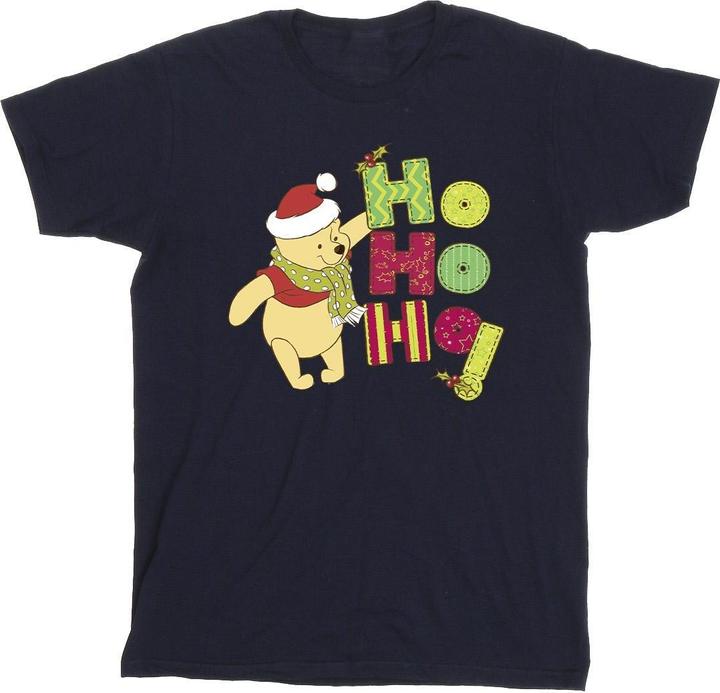 Disney Winnie The Pooh Ho Ho Ho Scarf TShirt (L)