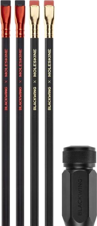 Actual product image Moleskine BLACKWING X M pencil & sharpener (4 x)