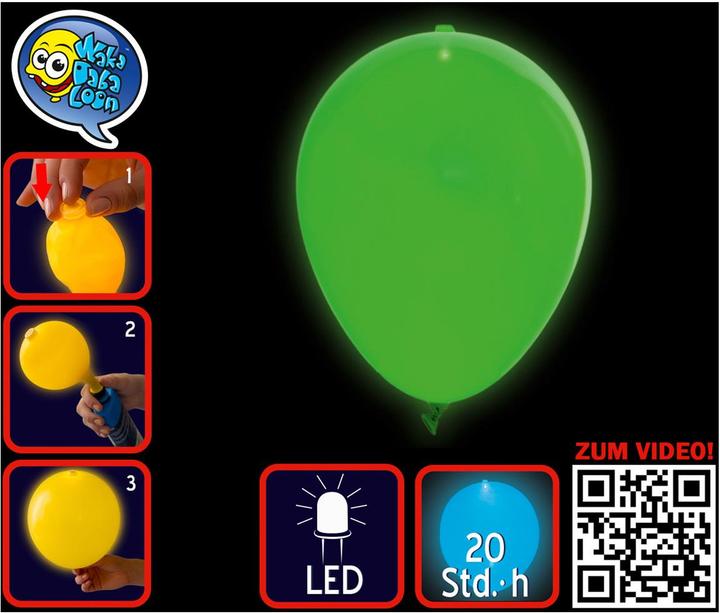 Produktbild Tib Ballon LED, uni grün 5 Stück im Beutel, ø 23 cm, Leuchtdauer ca. 20 Std.