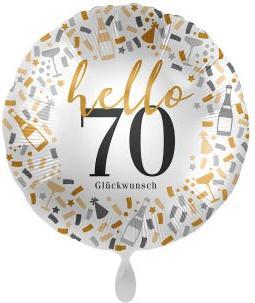 Produktbild Amscan Hello 70 Glückwunsch Geburtstag Ballon (1 x)