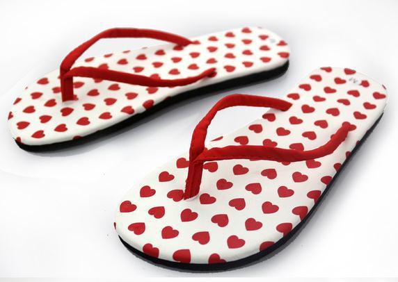 Immagine prodotto Hermex Donne Sexy Flip Flop Sandali Sandali Flipflop Rosso Bianco Cuore/ Dimensione 38 (38)