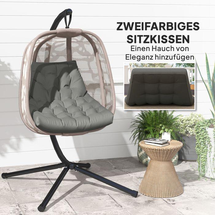 Produktbild Swisshandel24 Sitzkissen, 120x100 cm Stuhlkissen mit Rückenlehne, 8cm dick, wasserabweisend, Grau