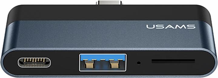 Usams Adapter USB for Us US-SJ491 USB-C - USB + USB-C Black (6958444945620) (USB-C, 3 Ports)