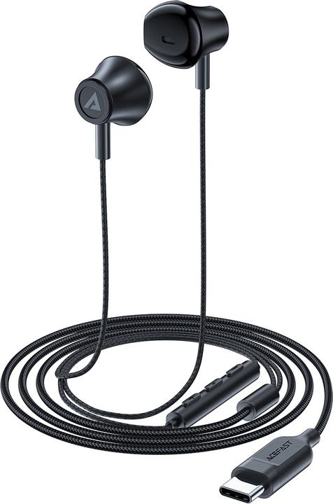 Actual product image Acefast L2 in-ear headphones with USB-C connector, microphone and remote control 1.2 m - black (Cable)