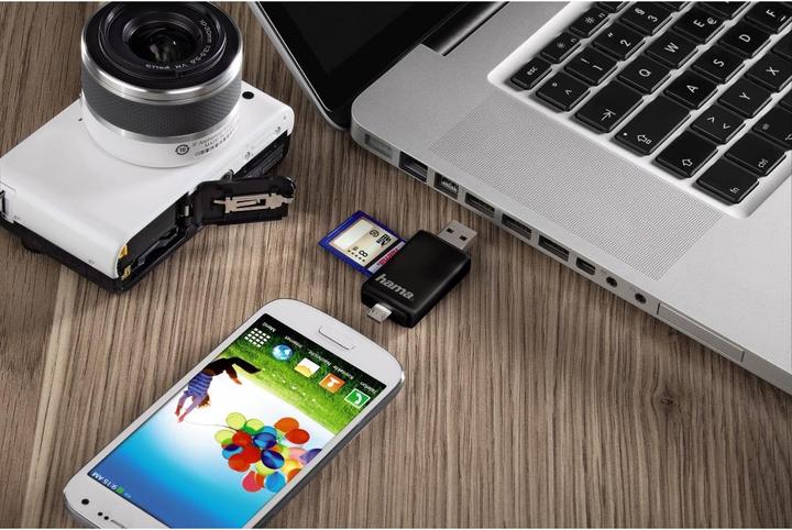 Actual product image Hama 2in1 USB 2.0 OTG card reader SD/microSD (USB 2.0, USB 2.0 Micro-B)