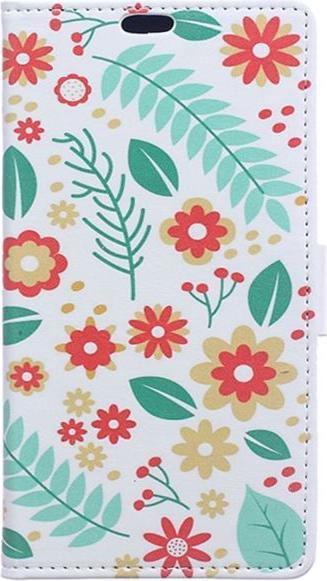 Actual product image MU Style Case leather with flowers and leaves (DTEK50)