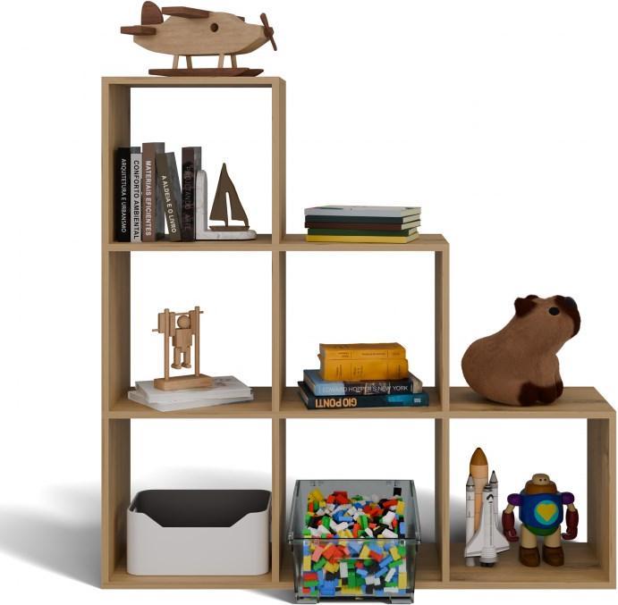 Actual product image Topeshop STEP ARTISAN 3X3 bookshelf for living room (115 x 38 x 115 cm)
