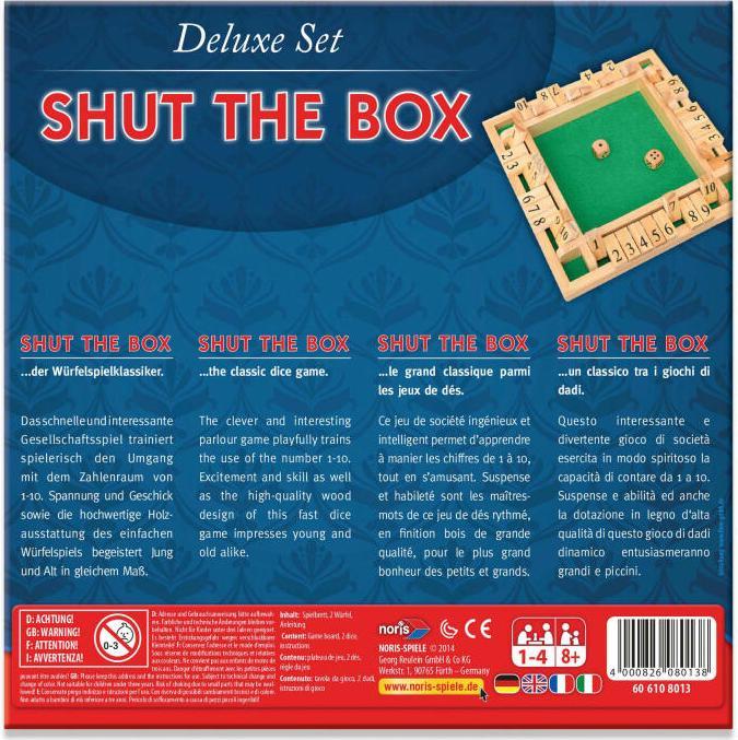 Actual product image Noris Shut the Box Deluxe (German, English, French, Italian)