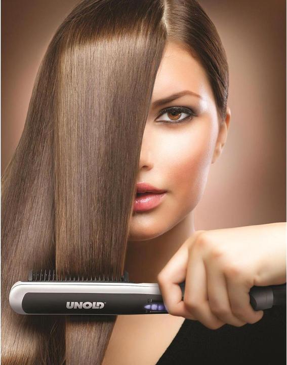 Image du produit Unold Brosse à cheveux 87450 Noir, Blanc (Fer plat)